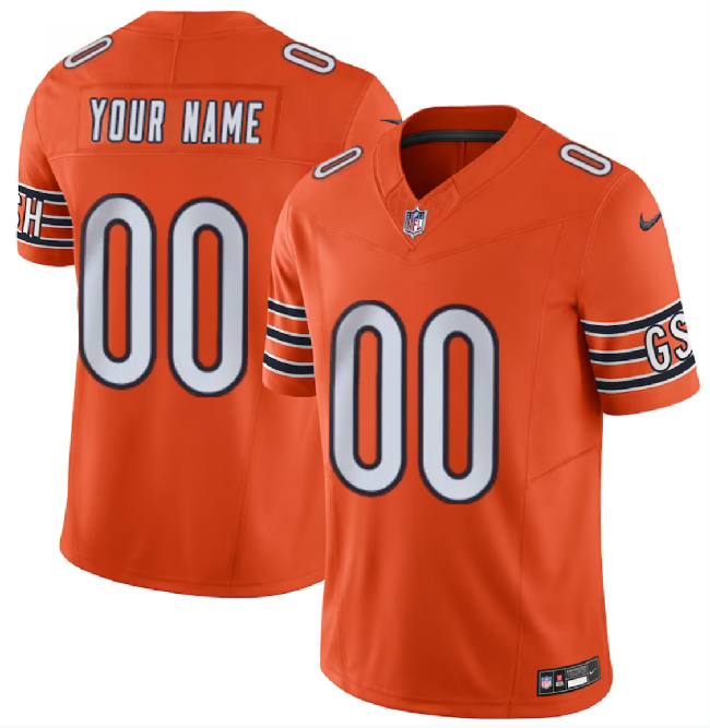 Youth Chicago Bears Active Player Custom Orange 2023 F.U.S.E. Vapor Untouchable Limited Football Stitched Jersey